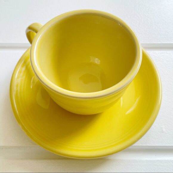 Fiesta Fiestaware Sunflower Tea Cup and Saucer Set - Picture 1 of 4